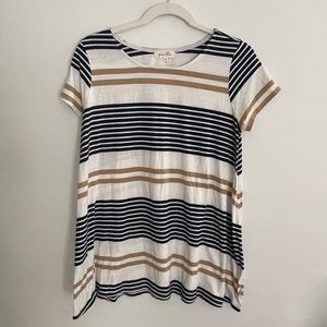 Anthropologie Puella Striped Swing Tee